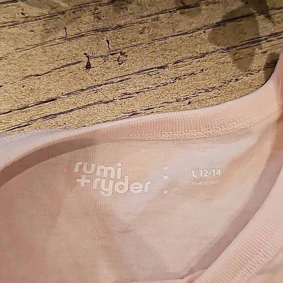 Rainbow-saurus muscle tank top size L 100% cotton girls 12-14 - Picture 3 of 5